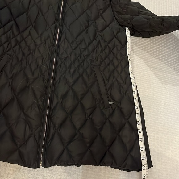 Marvin Richards Black Puffer Mid-Length Coat/Jacket with faux fur. Sz L - Picture 7 of 16